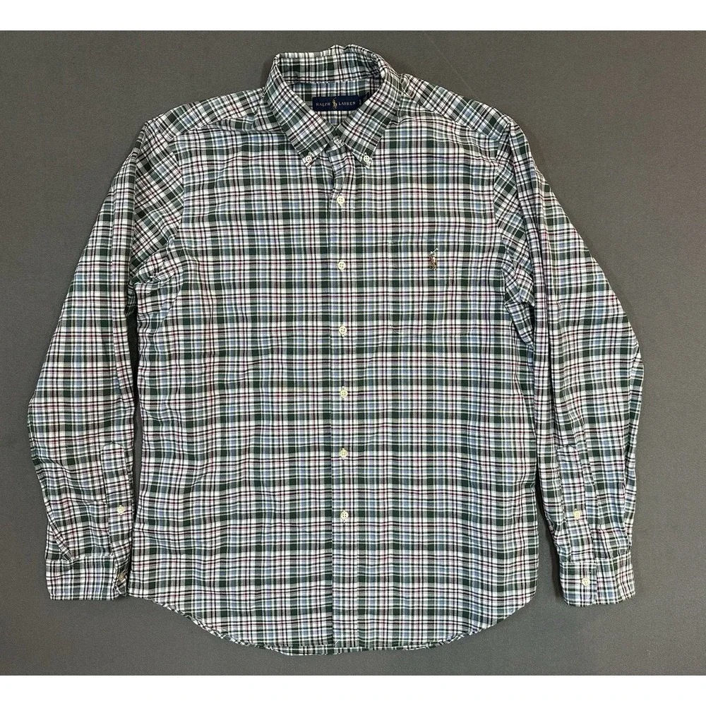 Ralph Lauren Mens Long Sleeve 100% Cotton Button Down Shirt Size L